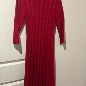Nine West Red Long Sleeve Dress